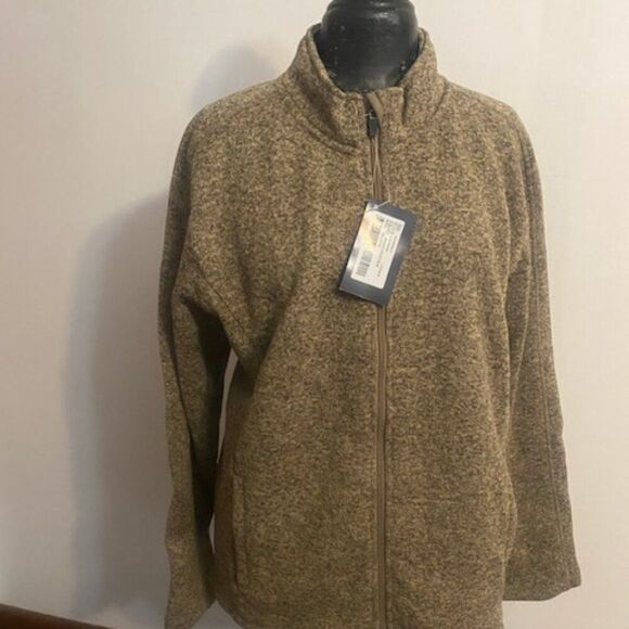 Devon & Jones Khaki Heather Bristol Fleece zip front jacket, size 3XL - Picture 2 of 4